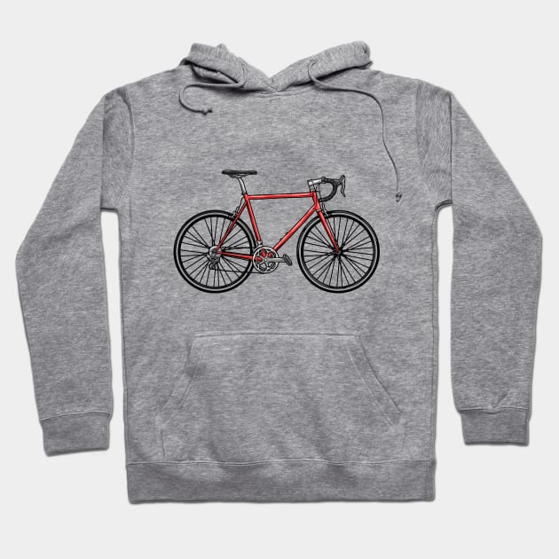 Racing bicycle with saddle Hoodie by Markus Schnabel